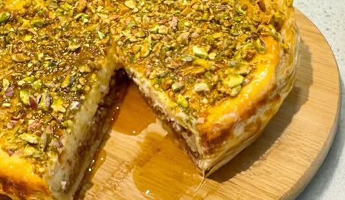Honey Pistachio Baklava Cheesecake