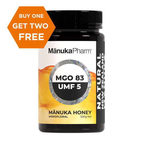 MGO83/UMF5 Mānuka Honey 500g Monofloral